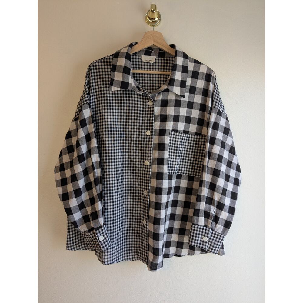 Andree By Unit Size 1x Mix Pattern Button Up Top … - image 2